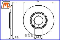 2 BRAKE DISCS FRONT OHC 1,3l (Ø = 241mm) Ford Capri MK1 08/72-12/73