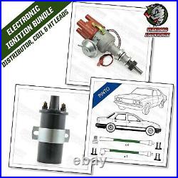 Ford Pinto Electronic Distributor OHC 4 Cyl Engine with Green 8mm Leads & Coil
